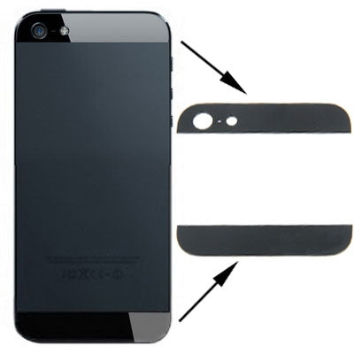 Original Back Cover Top & Bottom Glass Lens for iPhone 5(Black) - iPhone 5 Parts by PMC Jewellery | Online Shopping South Africa | PMC Jewellery | Buy Now Pay Later Mobicred