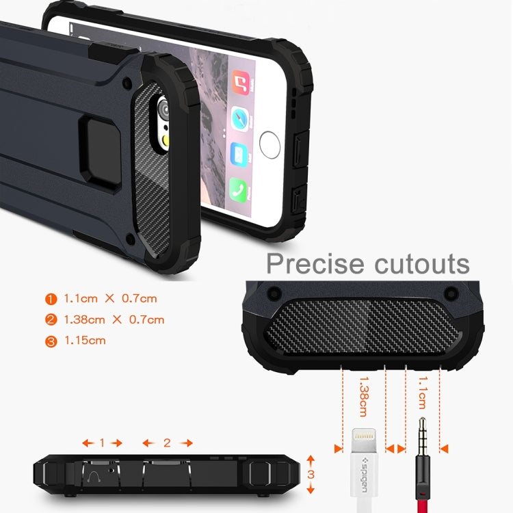 For iPhone 6 & 6s Tough Armor TPU + PC Combination Case(Navy Blue) - More iPhone Cases by PMC TechLife | Online Shopping South Africa | PMC TechLife | Buy Now Pay Later Mobicred