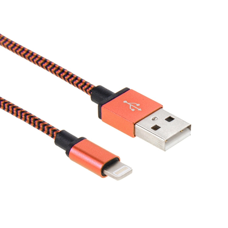 2m Woven Style 8 Pin to USB Sync Data / Charging Cable(Orange) - free shipping - PMC Jewellery - Order now!