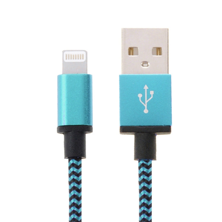 2m Woven Style 8 Pin to USB Sync Data / Charging Cable(Blue) - free shipping - PMC Jewellery - Order now!