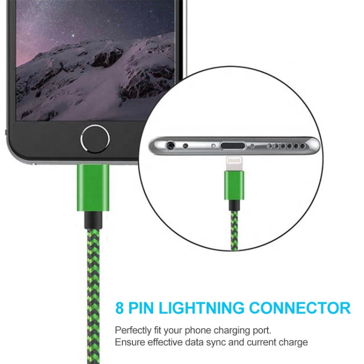 2m Woven Style 8 Pin to USB Sync Data / Charging Cable(Magenta) - free shipping - PMC Jewellery - Order now!