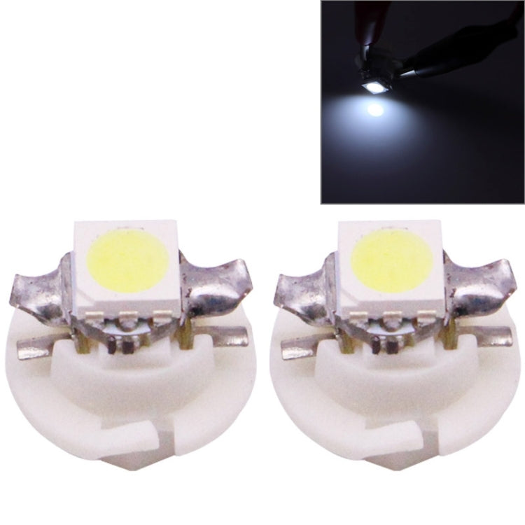 2 PCS B8.4 White Light 0.2W 12LM 1 LED SMD 5050 LED Instrument Light Bulb Dashboard Light for Vehicles, DC 12V(White) - Instrument Lights by PMC Jewellery | Online Shopping South Africa | PMC Jewellery