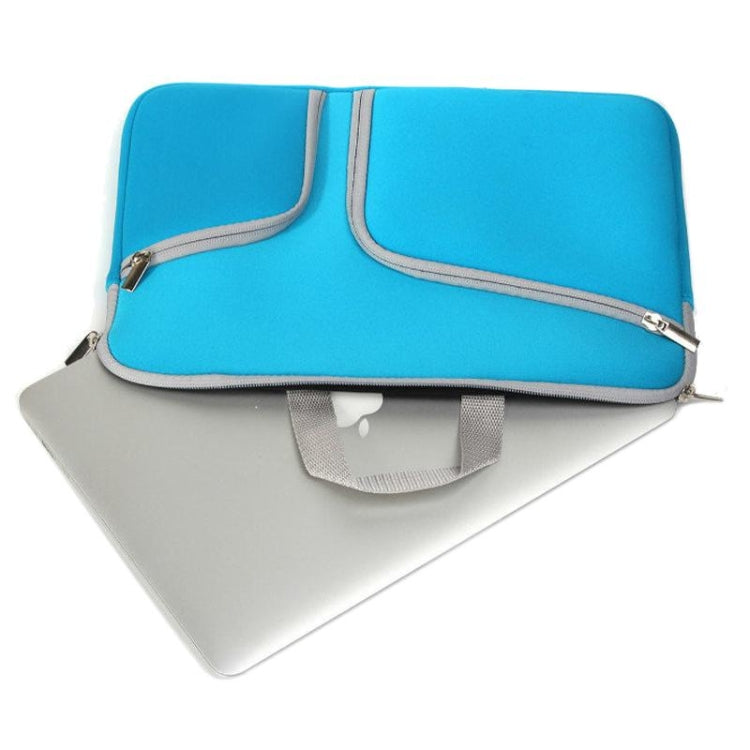 Double Pocket Zip Handbag Laptop Bag for Macbook Air 13 inch(Dark Blue) - free shipping - PMC Jewellery - Order now!