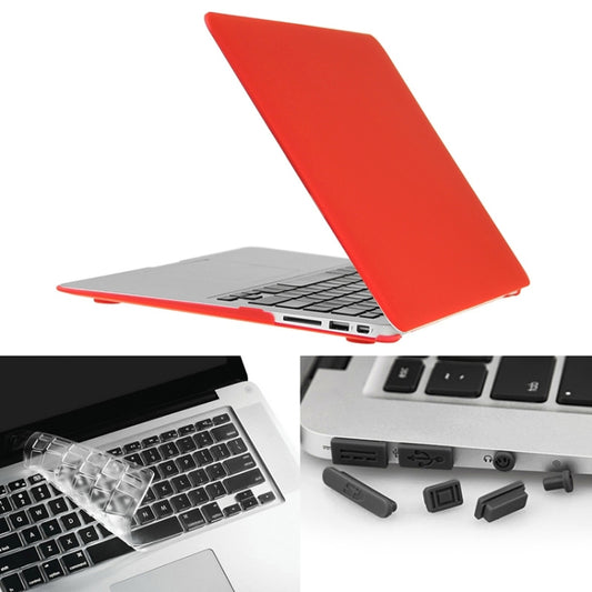 ENKAY for Macbook Air 11.6 inch (US Version) / A1370 / A1465 Hat-Prince 3 in 1 Frosted Hard Shell Plastic Protective Case with Keyboard Guard & Port Dust Plug(Red) - MacBook Air Cases by ENKAY | Online Shopping South Africa | PMC Jewellery | Buy Now Pay Later Mobicred