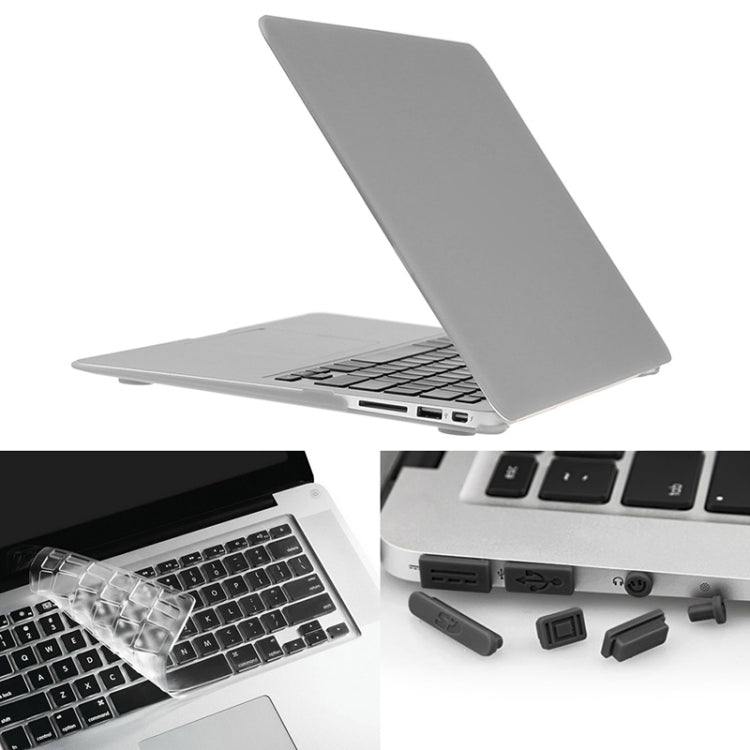 ENKAY for Macbook Air 13.3 inch (US Version) / A1369 / A1466 Hat-Prince 3 in 1 Frosted Hard Shell Plastic Protective Case with Keyboard Guard & Port Dust Plug(Silver) - MacBook Air Cases by ENKAY | Online Shopping South Africa | PMC Jewellery | Buy Now Pay Later Mobicred