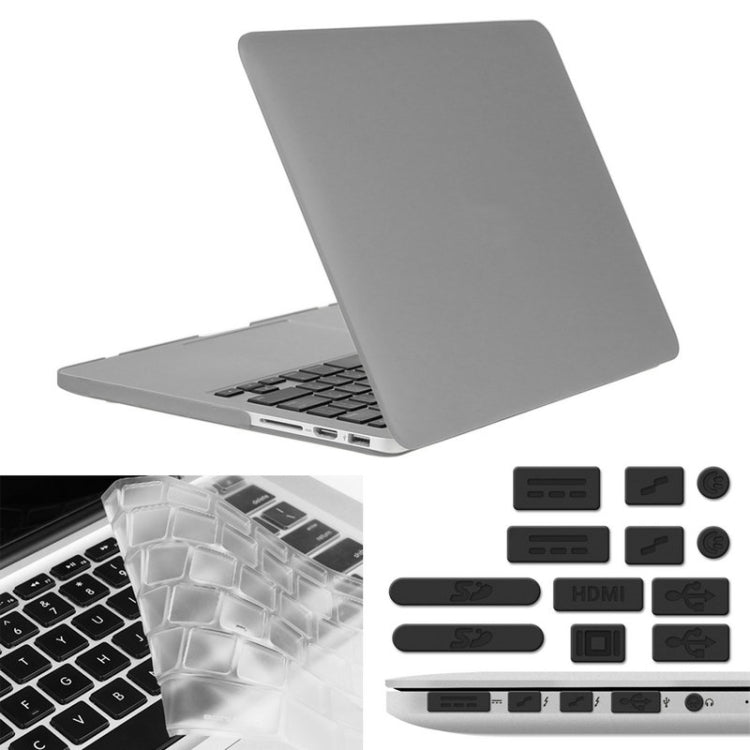 ENKAY for Macbook Pro Retina 13.3 inch (US Version) / A1425 / A1502 Hat-Prince 3 in 1 Frosted Hard Shell Plastic Protective Case with Keyboard Guard & Port Dust Plug(Grey) - MacBook Pro Cases by ENKAY | Online Shopping South Africa | PMC Jewellery | Buy Now Pay Later Mobicred