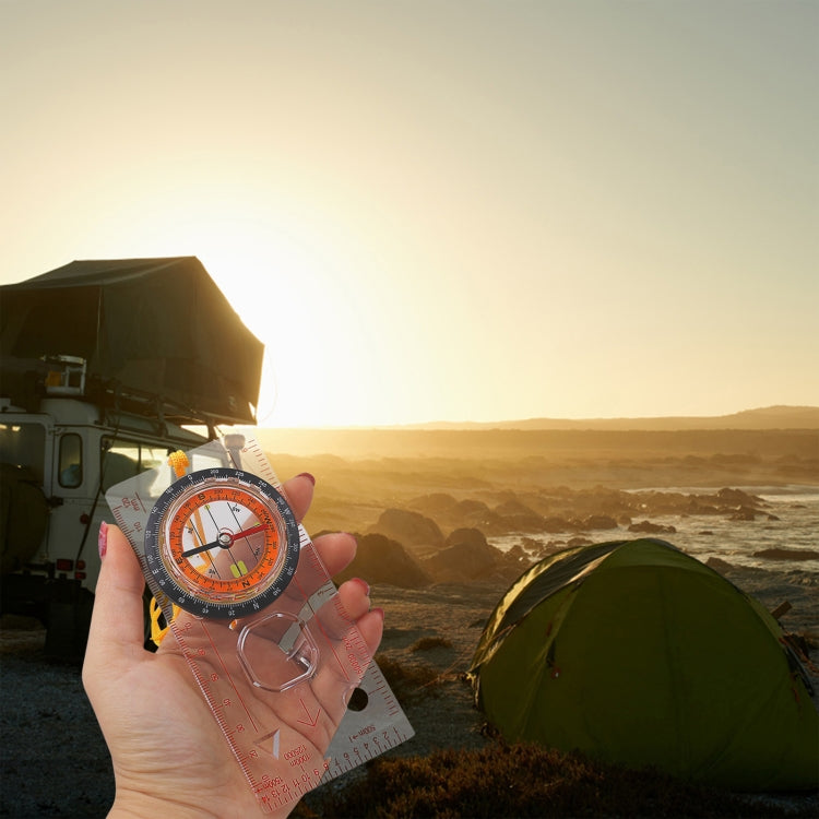 2 in 1 Compass with Map Measuring Ruler Lanyard Emergency Survival Tool(Transparent) - Hiking Meter by PMC TechLife | Online Shopping South Africa | PMC TechLife | Buy Now Pay Later Mobicred