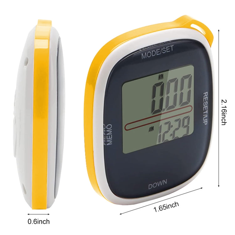 3D All Dimensional Multifunction Digital Electronic Pedometer Step Counter(Yellow) - Pedometer by PMC TechLife | Online Shopping South Africa | PMC TechLife | Buy Now Pay Later Mobicred