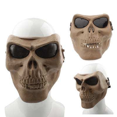 High Intensity Terrifying Evil Facepiece Skeleton Anti BB Bomb Face Mask with Elastic Bands(Brown) - Halloween Masks by PMC TechLife | Online Shopping South Africa | PMC TechLife | Buy Now Pay Later Mobicred