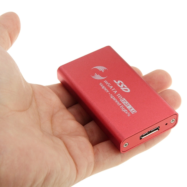 6gb/s mSATA Solid State Disk SSD to USB 3.0 Hard Disk Case(Red) - free shipping - PMC Jewellery - Order now!