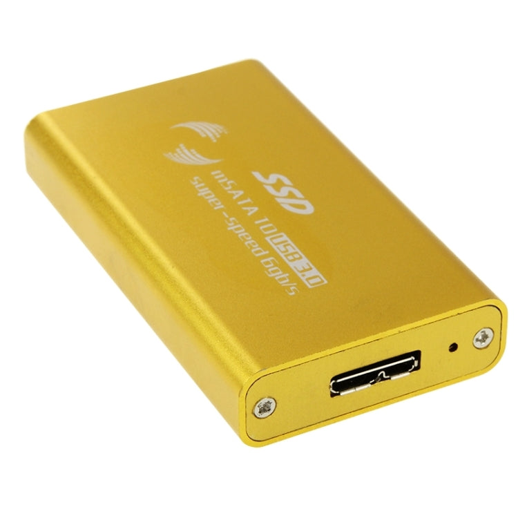 6gb/s mSATA Solid State Disk SSD to USB 3.0 Hard Disk Case(Gold) - HDD Enclosure by PMC Jewellery | Online Shopping South Africa | PMC Jewellery | Buy Now Pay Later Mobicred