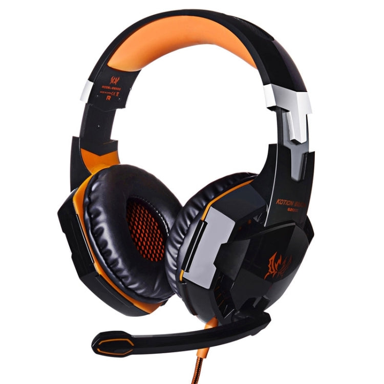 EACH G2000 Over-ear Stereo Bass Gaming Headset with Mic & LED Light for Computer, Cable Length: 2.2m(Orange) - Multimedia Headset by KOTION EACH | Online Shopping South Africa | PMC Jewellery | Buy Now Pay Later Mobicred