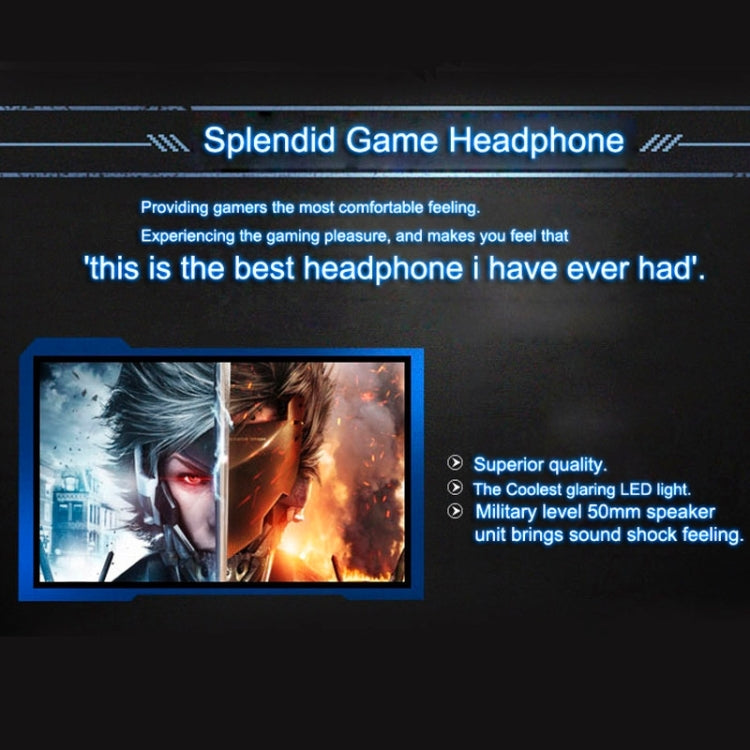 EACH G2000 Over-ear Stereo Bass Gaming Headset with Mic & LED Light for Computer, Cable Length: 2.2m(Orange) - Multimedia Headset by KOTION EACH | Online Shopping South Africa | PMC Jewellery | Buy Now Pay Later Mobicred