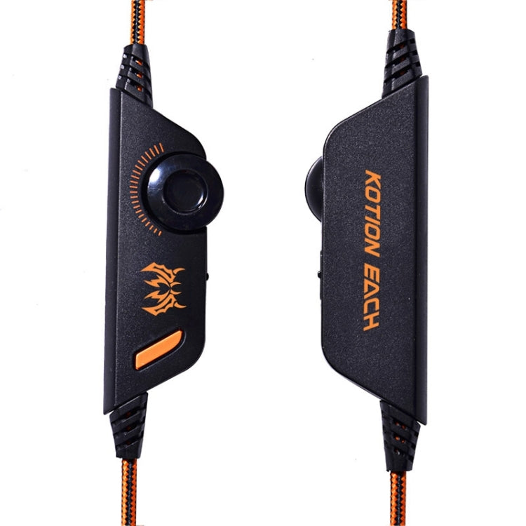 EACH G2000 Over-ear Stereo Bass Gaming Headset with Mic & LED Light for Computer, Cable Length: 2.2m(Orange) - Multimedia Headset by KOTION EACH | Online Shopping South Africa | PMC Jewellery | Buy Now Pay Later Mobicred