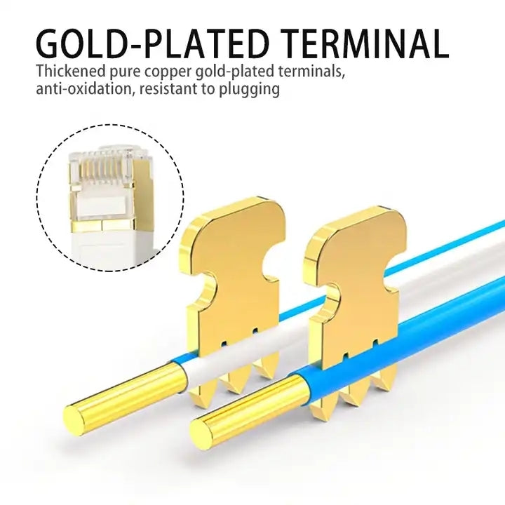 Gold Plated Head CAT7 High Speed 10Gbps Ultra-thin Flat Ethernet RJ45 Network LAN Cable (10m) - Lan Cable and Tools by PMC TechLife | Online Shopping South Africa | PMC TechLife | Buy Now Pay Later Mobicred