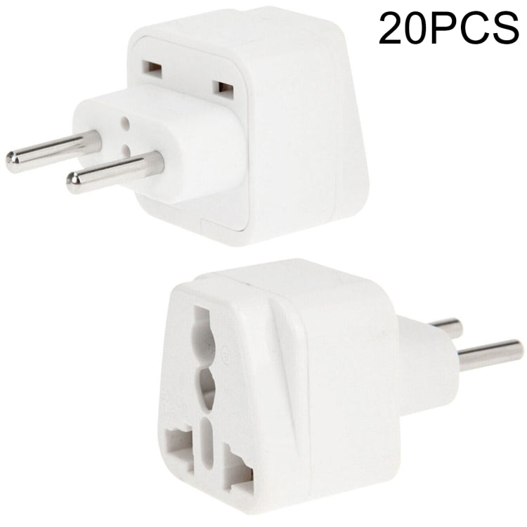 20PCS EU Plug Adapter Power Socket Travel Converter(White) - Plug Adaptor by PMC TechLife | Online Shopping South Africa | PMC TechLife | Buy Now Pay Later Mobicred