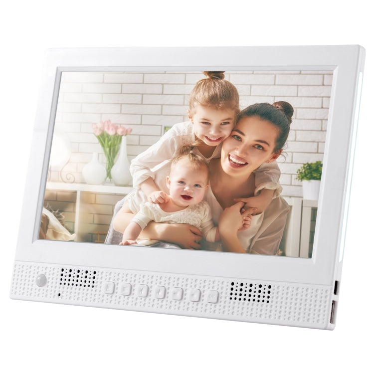 10.1 inch LED Display Multi-media Music & Movie Player Digital Photo Frame with Remote Control, Allwinner E200s Program, Support USB-Disk / SD Card, Body Sensor, Built in Stereo Speaker(White) - 11 inch Below by PMC Jewellery | Online Shopping South Africa | PMC Jewellery | Buy Now Pay Later Mobicred