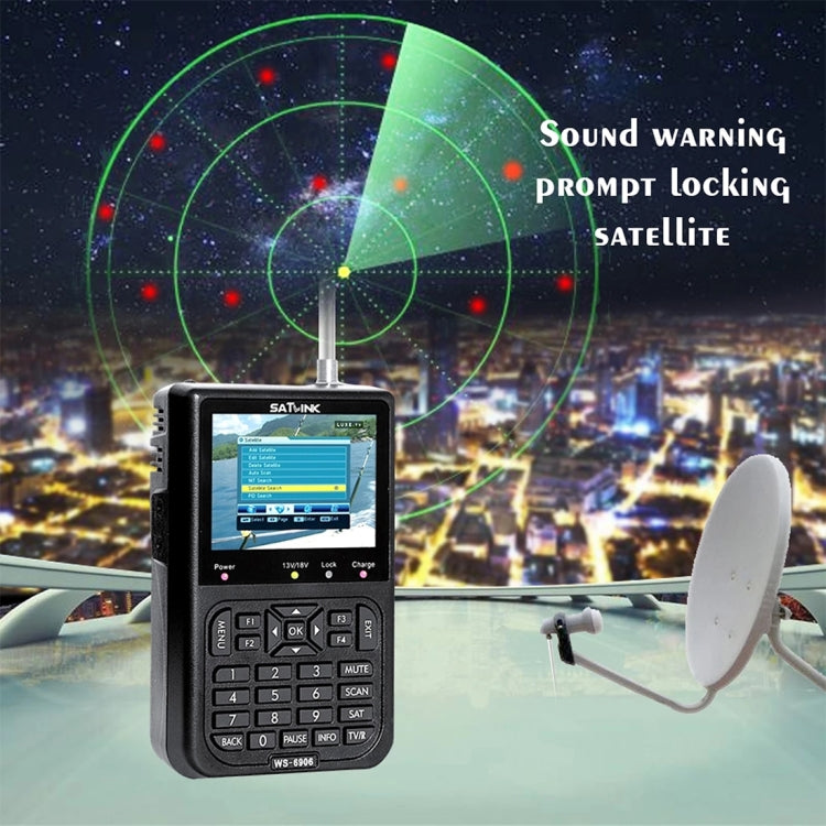 SATLINK WS6906 3.5 inch LCD Colour Screen Portable Digital Satellite Finder Meter(AU Plug) - Satellite Finder by PMC TechLife | Online Shopping South Africa | PMC TechLife | Buy Now Pay Later Mobicred
