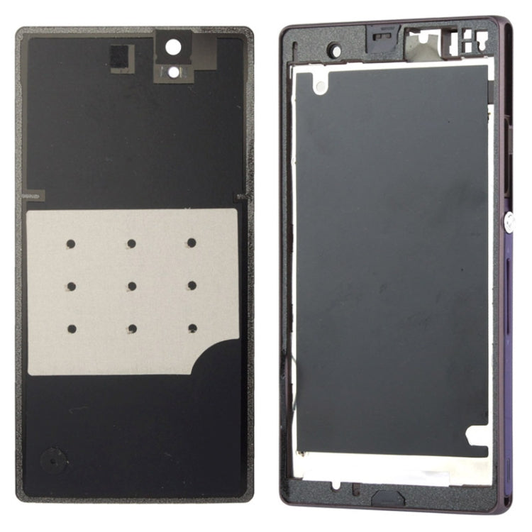 Middle Board + Battery Back Cover for Sony L36H (Purple) - Frame Bezel Plate by PMC Jewellery | Online Shopping South Africa | PMC Jewellery | Buy Now Pay Later Mobicred