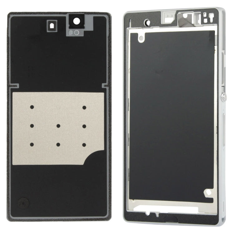 Middle Board + Battery Back Cover for Sony L36H(White) - Frame Bezel Plate by PMC Jewellery | Online Shopping South Africa | PMC Jewellery | Buy Now Pay Later Mobicred