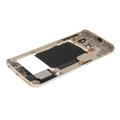 For Galaxy S6 Edge / G925 Back Plate Housing Camera Lens Panel with Side Keys and Speaker Ringer Buzzer (Gold) - Frame Bezel Plate by PMC Jewellery | Online Shopping South Africa | PMC Jewellery | Buy Now Pay Later Mobicred