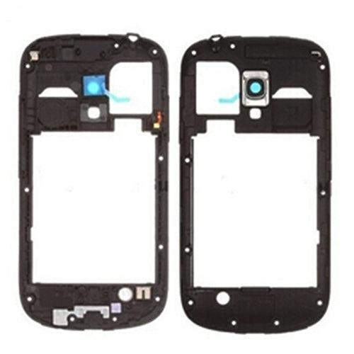 For Galaxy SIII mini / i8190 Middle Frame Bezel Back Plate Housing Camera Lens Panel  (Black) - Galaxy S Series Parts by PMC Jewellery | Online Shopping South Africa | PMC Jewellery | Buy Now Pay Later Mobicred