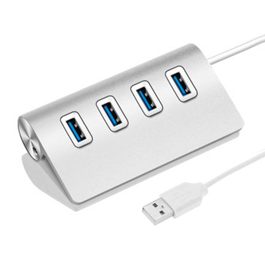 High Speed 5Gbps 4 Ports USB 3.0 HUB Portable Aluminum USB Splitter, Support 2TB(Silver) - USB 3.0 HUB by PMC Jewellery | Online Shopping South Africa | PMC Jewellery | Buy Now Pay Later Mobicred