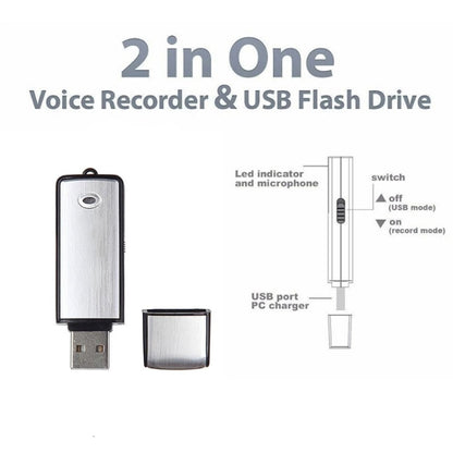 USB Voice Recorder + 16GB USB Flash Disk - U-Disk Recorder by PMC Jewellery | Online Shopping South Africa | PMC Jewellery | Buy Now Pay Later Mobicred