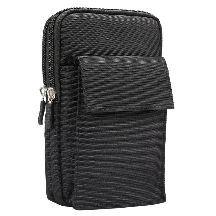 6.4 inch and Below Universal Polyester Men Vertical Style Case Shoulder Carrying Bag with Belt Hole & Climbing Buckle, For iPhone, Samsung, Sony, Huawei, Meizu, Lenovo, ASUS, Oneplus, Xiaomi, Cubot, Ulefone, Letv, DOOGEE, Vkworld, and other (Black) - More iPhone Cases by PMC Jewellery | Online Shopping South Africa | PMC Jewellery | Buy Now Pay Later Mobicred