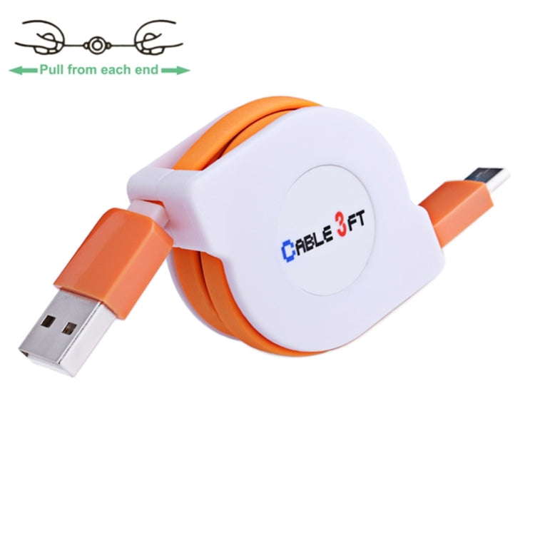 1m 2A 110 Copper Core Wires Retractable USB-C / Type-C to USB Data Sync Charging Cable(Orange) - USB-C & Type-C Cable by PMC Jewellery | Online Shopping South Africa | PMC Jewellery | Buy Now Pay Later Mobicred