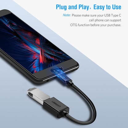 UGREEN 13cm USB 3.0 Female to USB-C / Type-C Male OTG Converter Adapter Cable (Black) - OTG Adapter by UGREEN | Online Shopping South Africa | PMC Jewellery | Buy Now Pay Later Mobicred