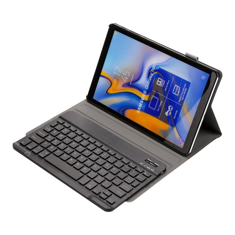 ST590S Bluetooth 3.0 Fine Wool Texture PU Leather ABS Detachable Seven-color Backlight Bluetooth Keyboard Leather Tablet Case for Samsung Galaxy Tab A 10.5 inch T590 / T595, with Pen Slot & Holder (Black) - Samsung Keyboard by PMC Jewellery | Online Shopping South Africa | PMC Jewellery