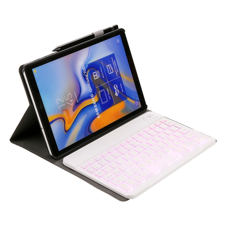 ST830S Bluetooth 3.0 Fine Wool Texture PU Leather ABS Detachable Seven-color Backlight Bluetooth Keyboard Leather Tablet Case for Samsung Galaxy Tab S4 10.5 inch T830 / T835, with Pen Slot & Holder (Rose Gold) - Samsung Keyboard by PMC Jewellery | Online Shopping South Africa | PMC Jewellery