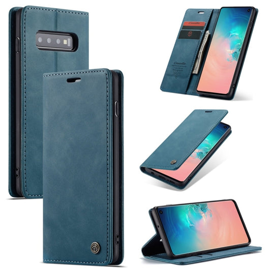 CaseMe-013 Multifunctional Retro Frosted Horizontal Flip Leather Case for Galaxy S10, with Card Slot & Holder & Wallet (Blue) - Galaxy Phone Cases by CaseMe | Online Shopping South Africa | PMC Jewellery | Buy Now Pay Later Mobicred