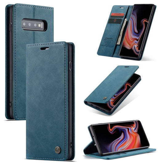 CaseMe-013 Multifunctional Retro Frosted Horizontal Flip Leather Case for Galaxy S10 Plus, with Card Slot & Holder & Wallet (Blue) - Galaxy Phone Cases by CaseMe | Online Shopping South Africa | PMC Jewellery | Buy Now Pay Later Mobicred