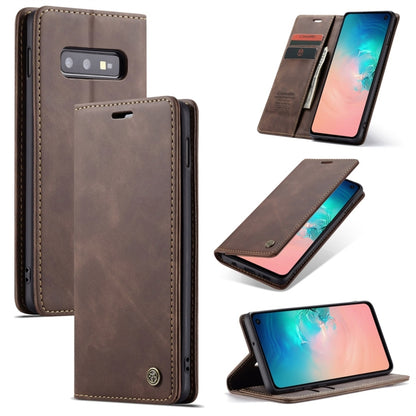 CaseMe-013 Multifunctional Retro Frosted Horizontal Flip Leather Case for Galaxy S10 E, with Card Slot & Holder & Wallet (Coffee) - Galaxy Phone Cases by CaseMe | Online Shopping South Africa | PMC Jewellery | Buy Now Pay Later Mobicred