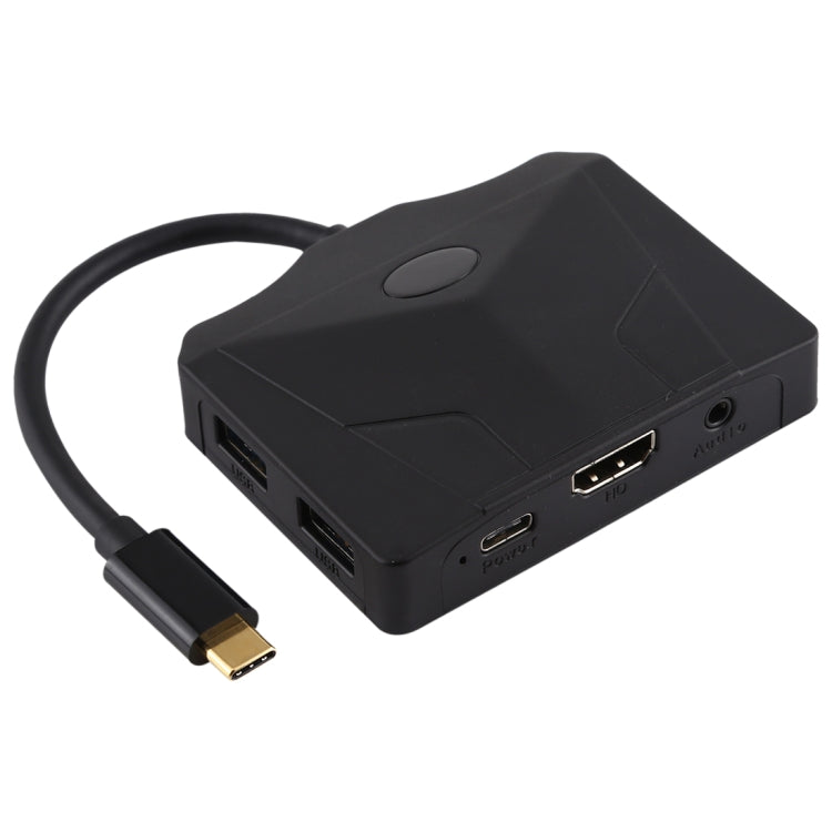 V178B USB-C / Type-C to USB 3.0 x 3 + USB-C / Type-C + HDMI + Audio Port + SD / TF Card Reader Multi-function HUB Adapter - free shipping - PMC Jewellery - Order now!