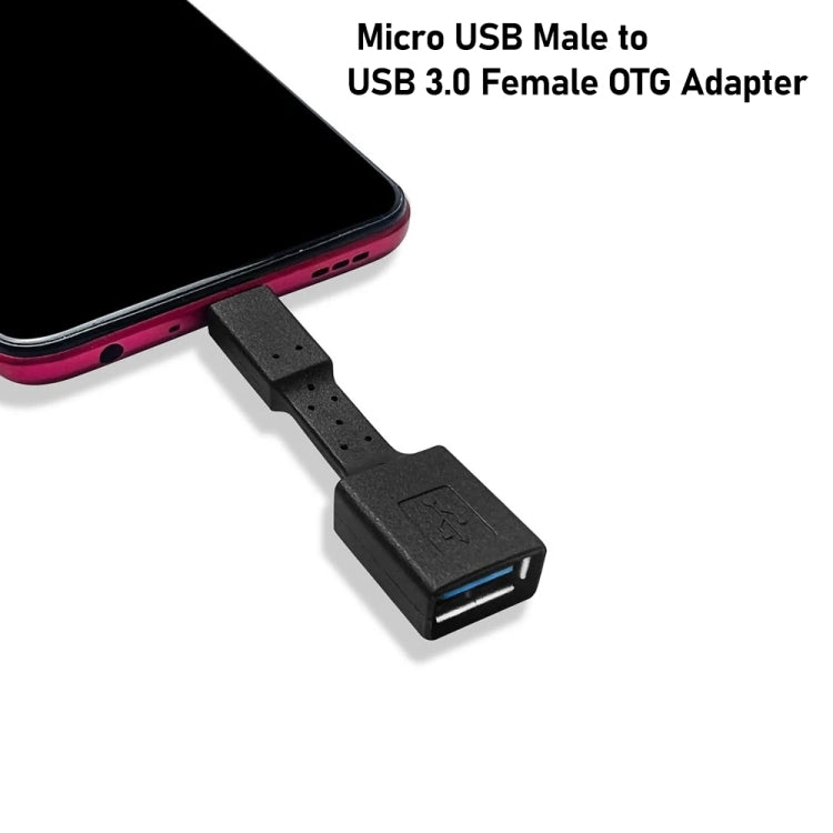 5 PCS Micro USB Male to USB 3.0 Female OTG Adapter (Black) - OTG Adapter by PMC Jewellery | Online Shopping South Africa | PMC Jewellery | Buy Now Pay Later Mobicred