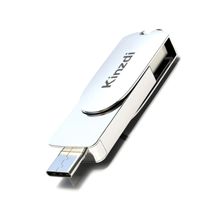 Kinzdi 256GB USB 3.0 + Type-C 3.0 Interface Metal Twister Flash Disk V11 (Silver) - USB Flash Drives by Kinzdi | Online Shopping South Africa | PMC Jewellery | Buy Now Pay Later Mobicred