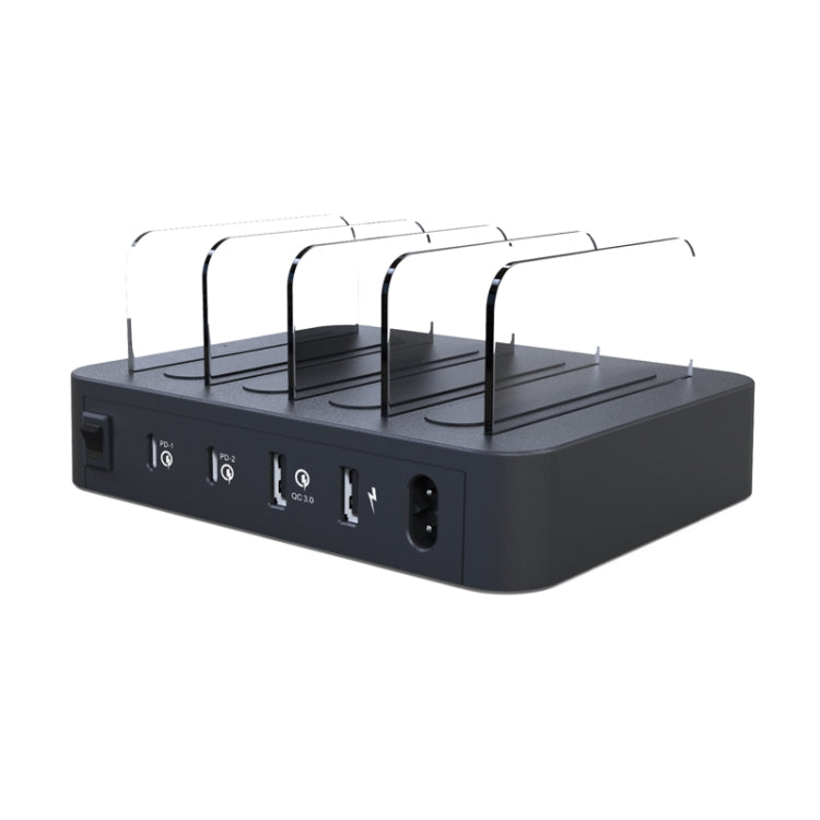 45W PD USB-C / Type-C + 18W PD USB-C / Type-C + 18W QC 3.0 USB + USB Ports Smart Charger with Detachable Bezel, EU Plug - Multifunction Charger by PMC Jewellery | Online Shopping South Africa | PMC Jewellery | Buy Now Pay Later Mobicred