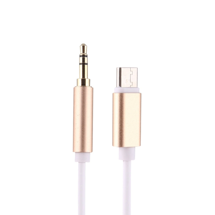 1m USB-C / Type-C to 3.5mm Male Audio Adapter Cable(Gold) - Video & Audio Cable by PMC Jewellery | Online Shopping South Africa | PMC Jewellery | Buy Now Pay Later Mobicred