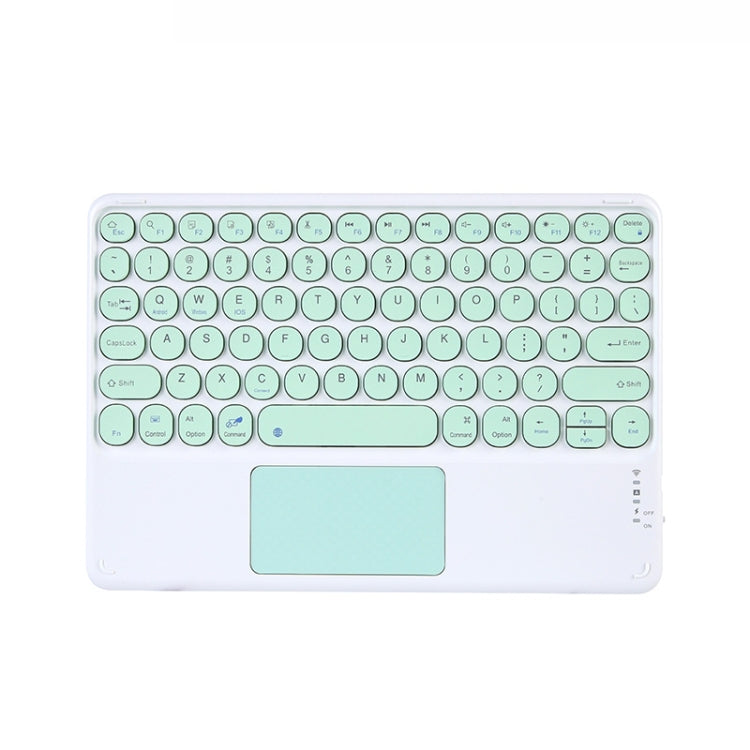 250C 10 inch Universal Tablet Round Keycap Wireless Bluetooth Keyboard with Touch Panel (Green) - Universal Keyboard by PMC TechLife | Online Shopping South Africa | PMC TechLife