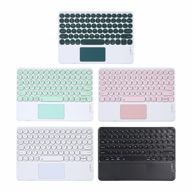 250C 10 inch Universal Tablet Round Keycap Wireless Bluetooth Keyboard with Touch Panel (Dark Green) - Universal Keyboard by PMC TechLife | Online Shopping South Africa | PMC TechLife
