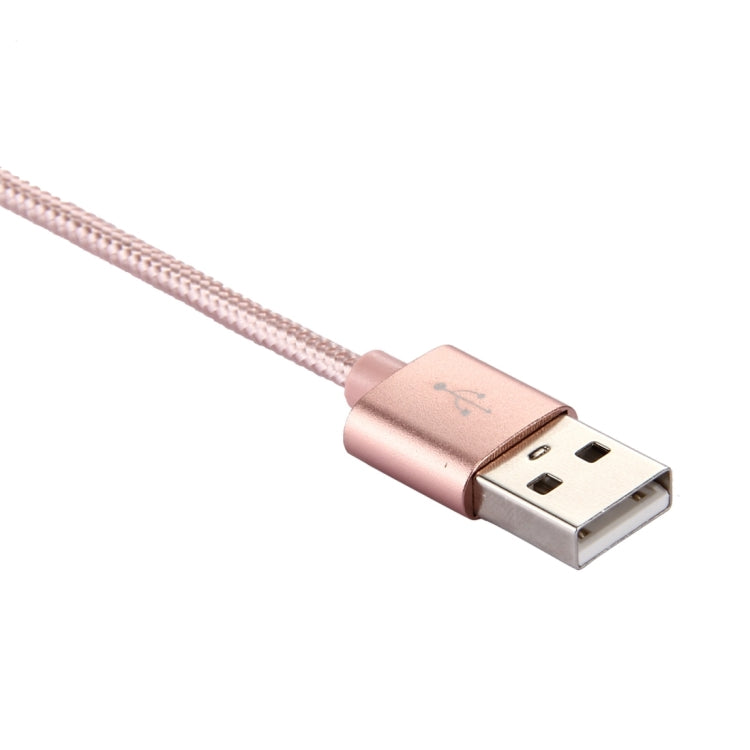 Knit Texture USB to USB-C / Type-C Data Sync Charging Cable, Cable Length: 1m, 3A Total Output, 2A Transfer Data(Rose Gold) - USB-C & Type-C Cable by PMC Jewellery | Online Shopping South Africa | PMC Jewellery | Buy Now Pay Later Mobicred