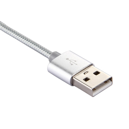 Knit Texture USB to USB-C / Type-C Data Sync Charging Cable, Cable Length: 1m, 3A Total Output, 2A Transfer Data(Silver) - USB-C & Type-C Cable by PMC Jewellery | Online Shopping South Africa | PMC Jewellery | Buy Now Pay Later Mobicred