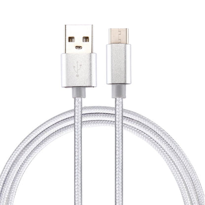 Knit Texture USB to USB-C / Type-C Data Sync Charging Cable, Cable Length: 2m, 3A Output(Silver) - USB-C & Type-C Cable by PMC Jewellery | Online Shopping South Africa | PMC Jewellery | Buy Now Pay Later Mobicred