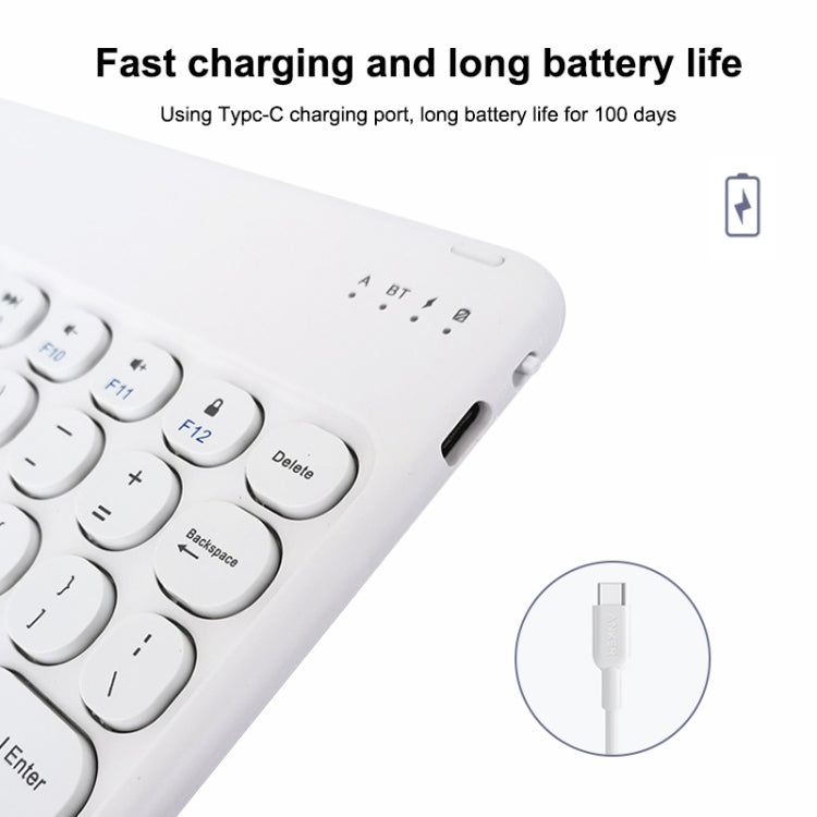 X3 10 inch Universal Tablet Round Keycap Wireless Bluetooth Keyboard (Green) - Universal Keyboard by PMC TechLife | Online Shopping South Africa | PMC TechLife