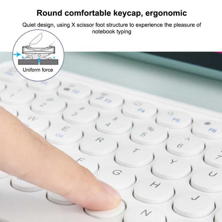 X3 10 inch Universal Tablet Round Keycap Wireless Bluetooth Keyboard (Green) - Universal Keyboard by PMC TechLife | Online Shopping South Africa | PMC TechLife