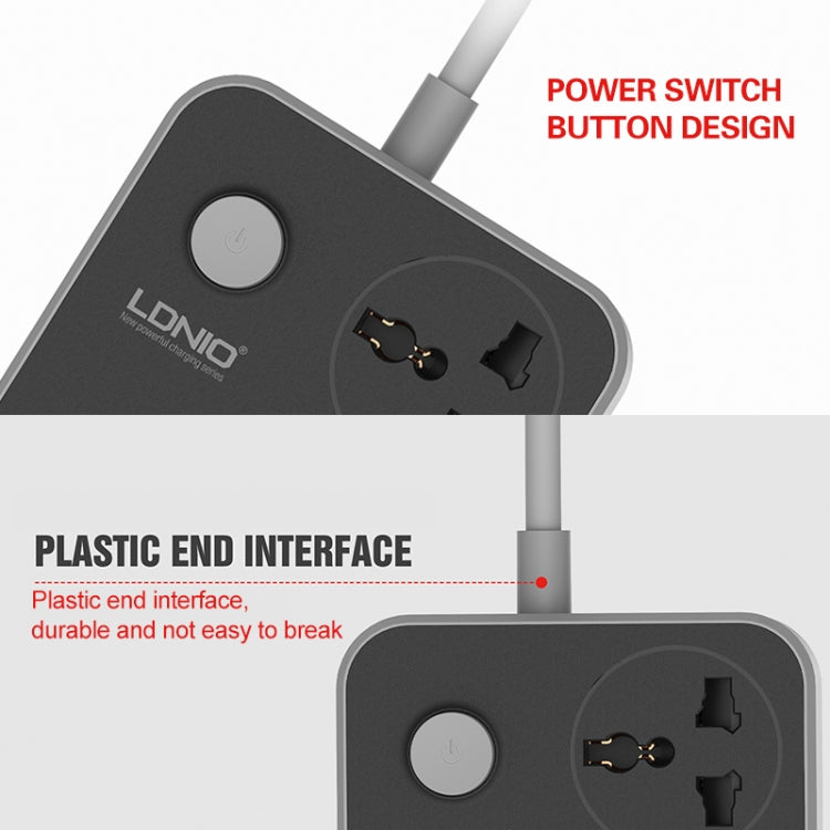 LDNIO SC3604 6 x USB Ports Multi-function Travel Home Office Socket, Cable Length: 2m, US Plug - Extension Socket by LDNIO | Online Shopping South Africa | PMC Jewellery | Buy Now Pay Later Mobicred