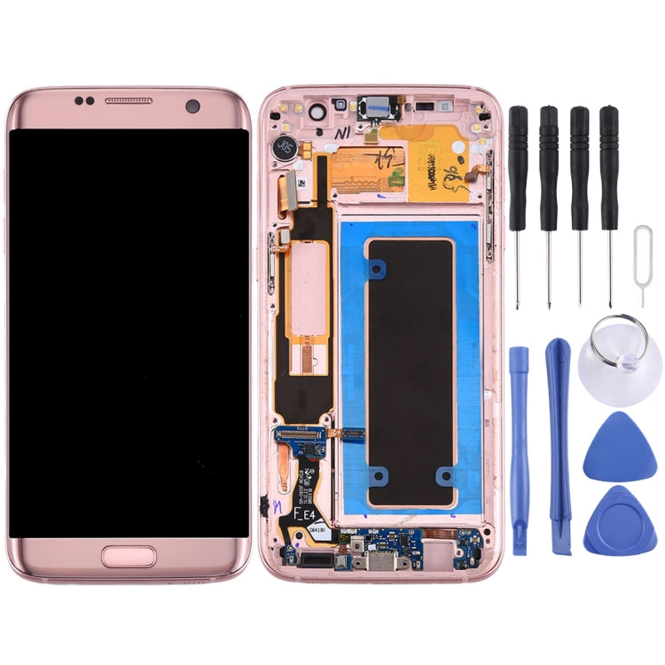 Original LCD Screen and Digitizer Full Assembly with Frame & Charging Port Board & Volume Button & Power Button for Galaxy S7 Edge / G935A(Pink) - Other Galaxy Parts by PMC Jewellery | Online Shopping South Africa | PMC Jewellery | Buy Now Pay Later Mobicred